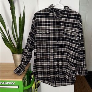 Black and White Plaid Men's Shirt